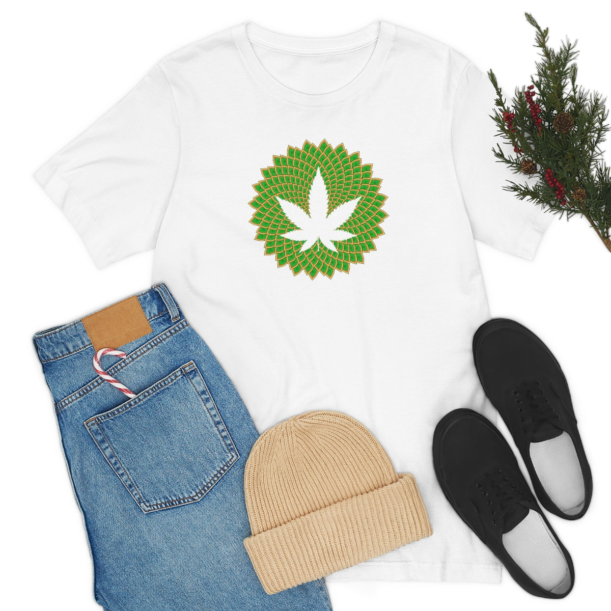 Mandala Leaf Unisex Short Sleeve Tee