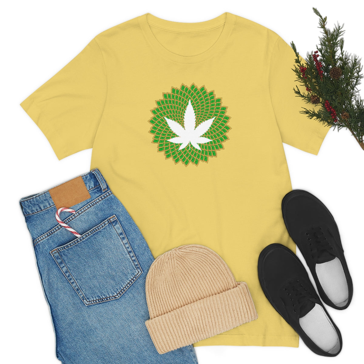 Mandala Leaf Unisex Short Sleeve Tee