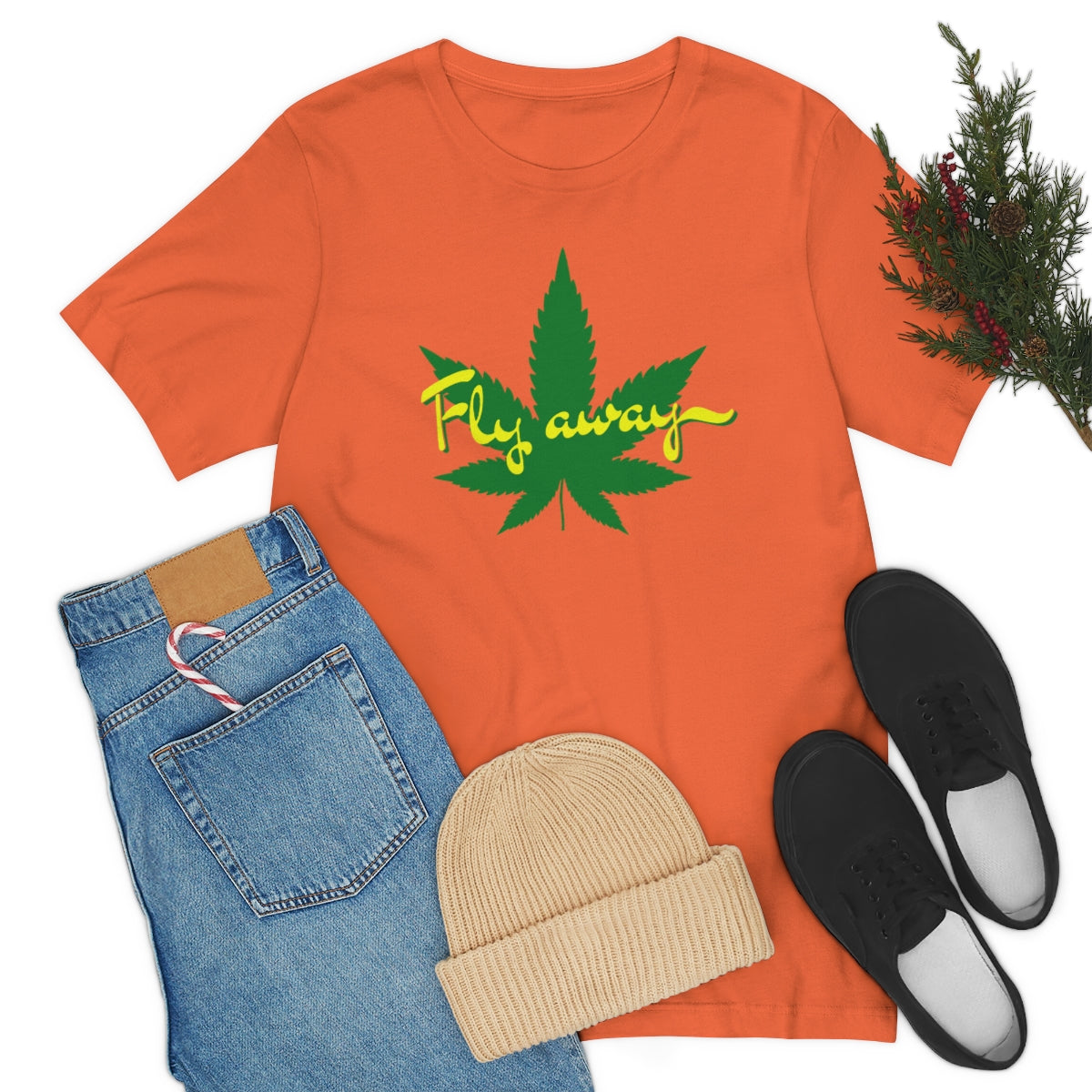 Fly Away Marijuana Leaf Unisex Short Sleeve Tee