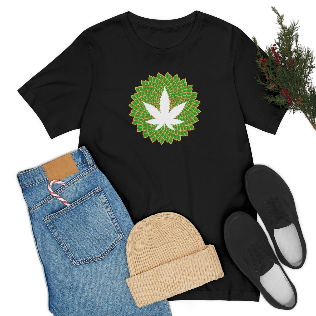 Mandala Leaf Unisex Short Sleeve Tee