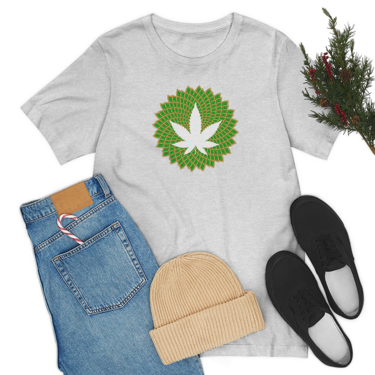 Mandala Leaf Unisex Short Sleeve Tee