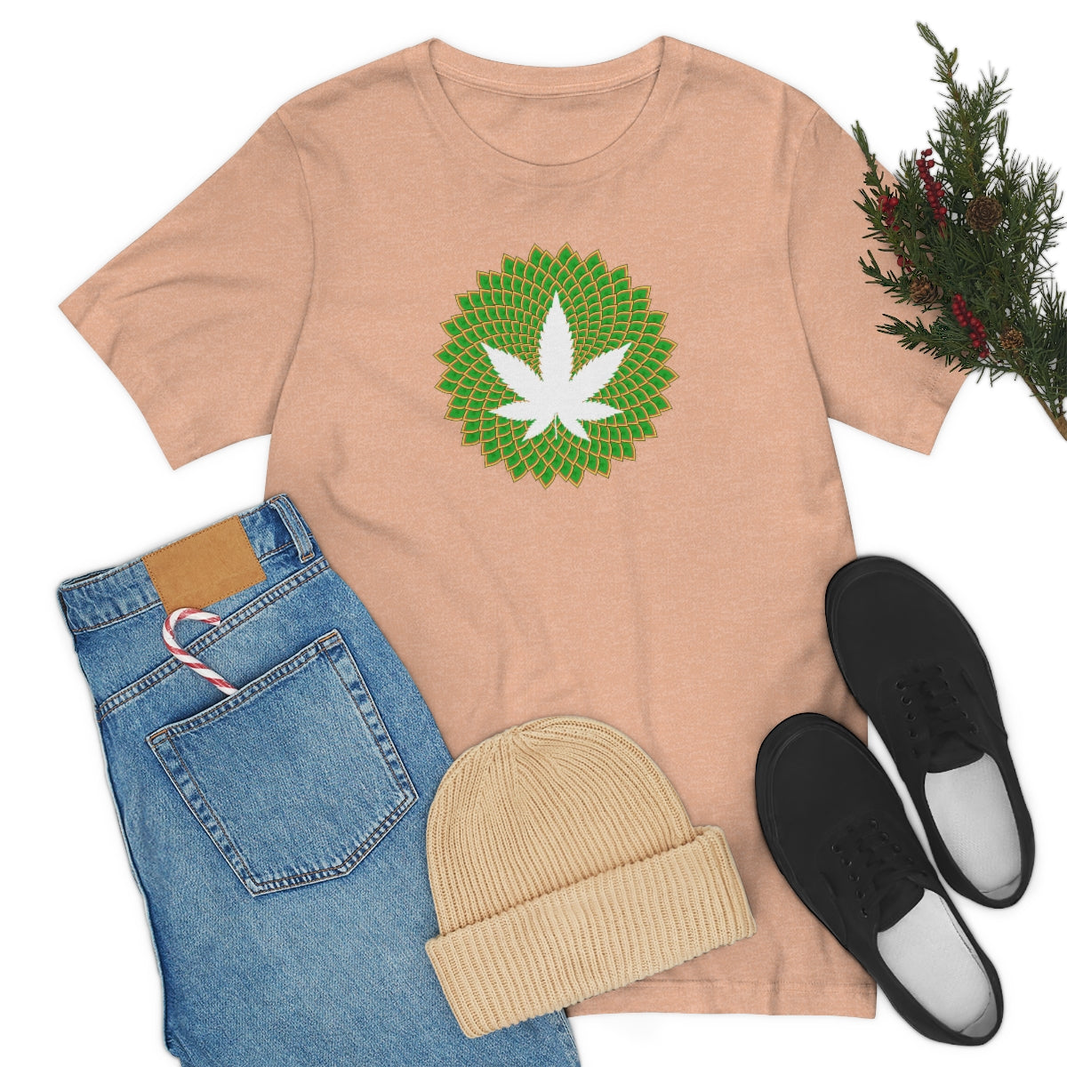 Mandala Leaf Unisex Short Sleeve Tee